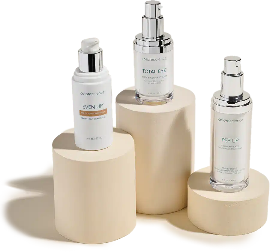 oppstilte produkter fra colorescience